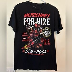 NWOT Marvel Deadpool “Mercenary for Hire” Unisex Medium Black